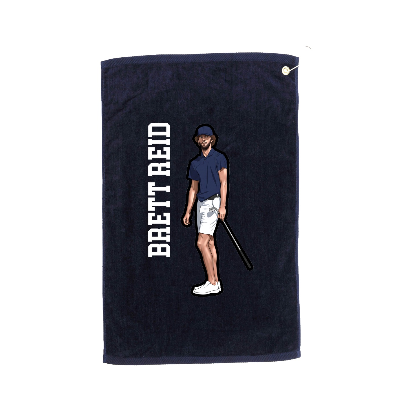 Golf Towel — Name Vertical in Navy
