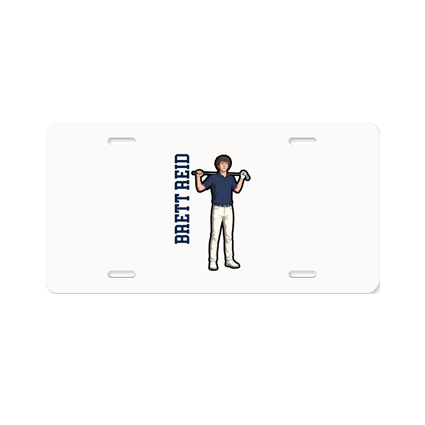 License Plate — Name Vertical in Classic