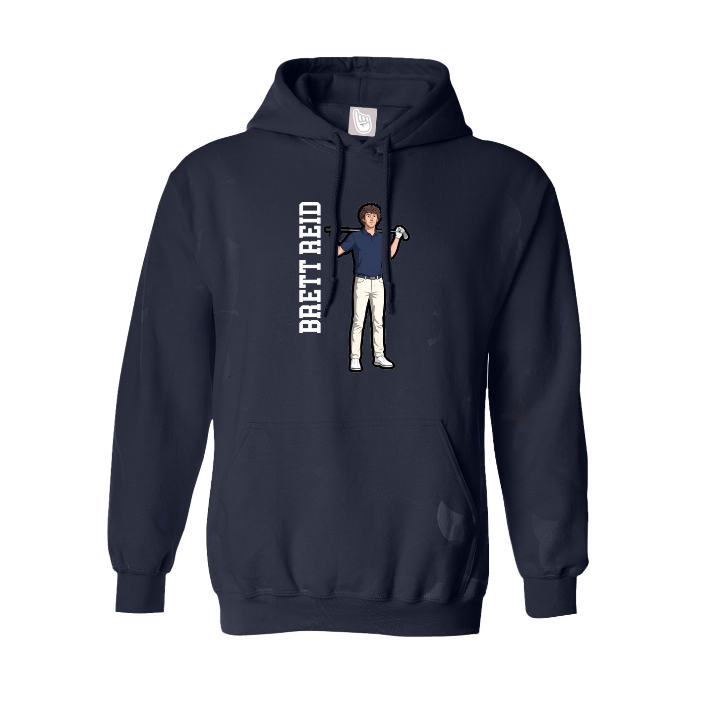 Hoodie — Name Vertical in Navy