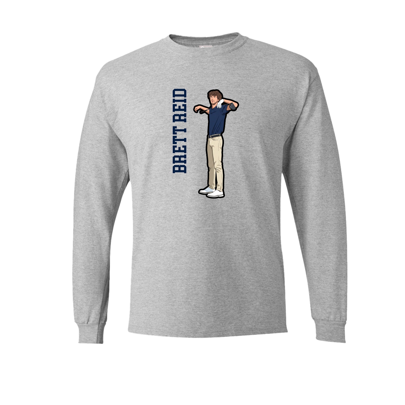 Long Sleeve Tee — Name Vertical in Grey