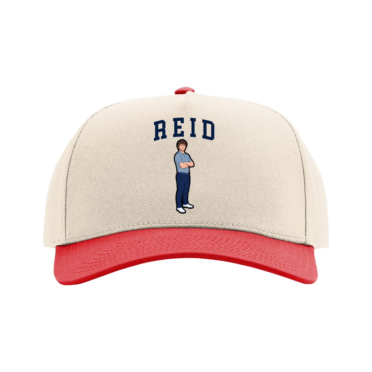 Full Fabric Five-Panel Champ Cap — Shirsey in Cream/Red
