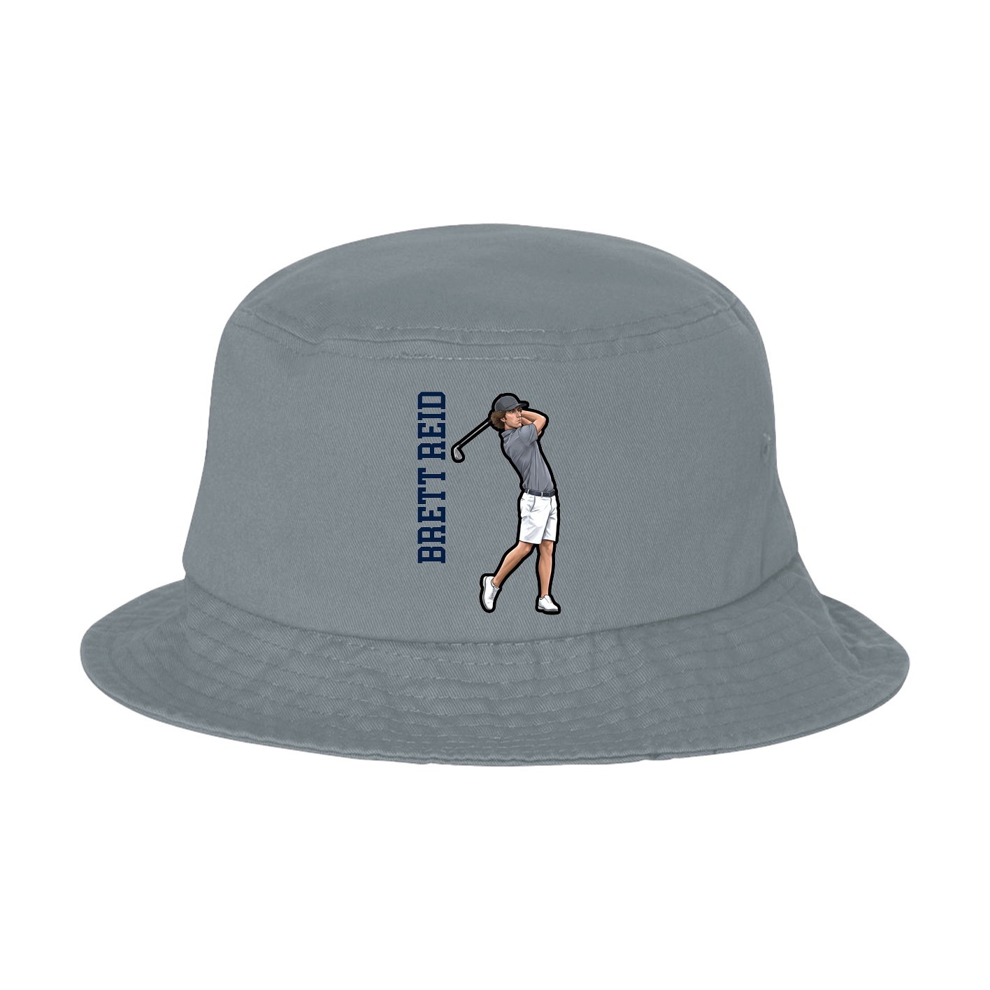 Bucket Cap — Name Vertical in Grey
