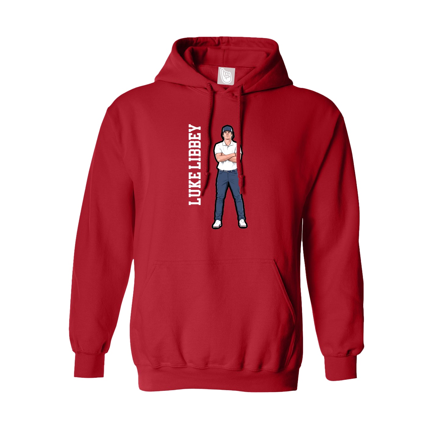 Hoodie — Name Vertical in Red
