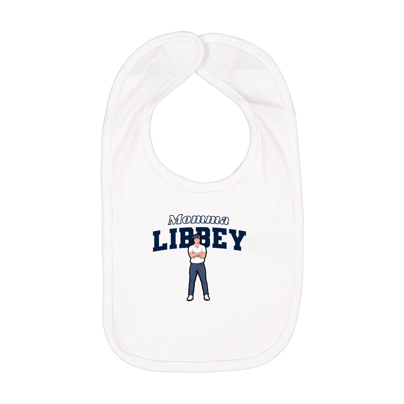 Infant Bib — Mothers Day Block in White