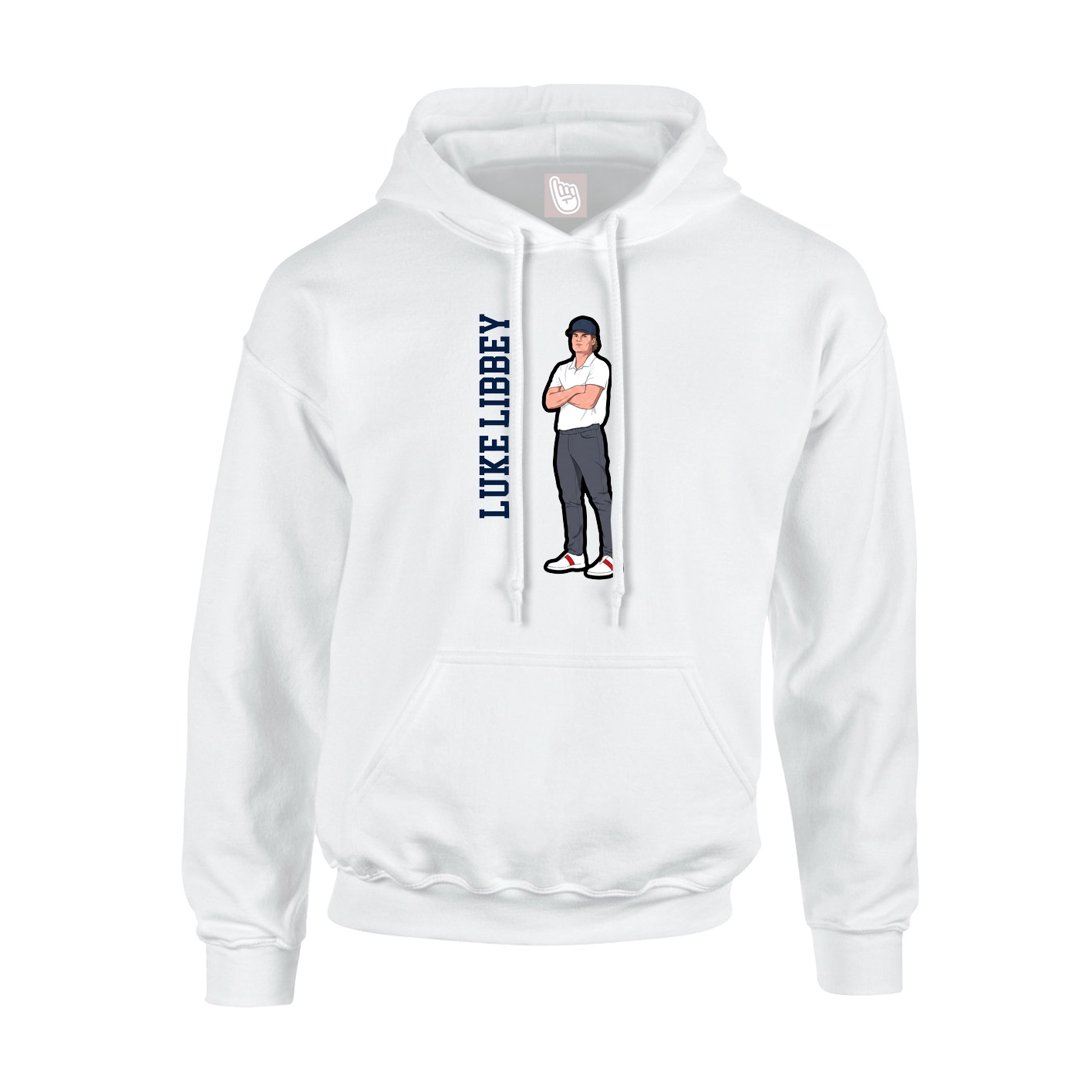 Youth Hoodie — Name Vertical in White