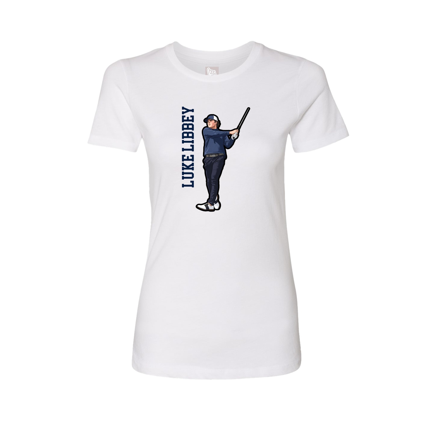 Womens Tee — Name Vertical in White