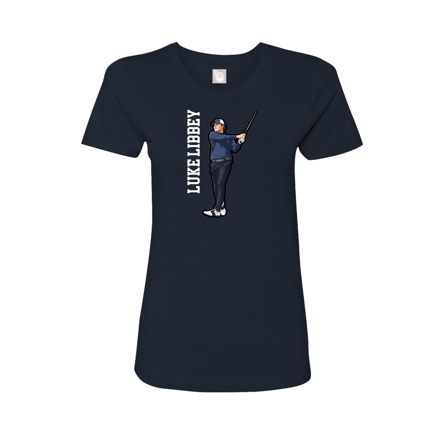 Womens Tee — Name Vertical in Navy