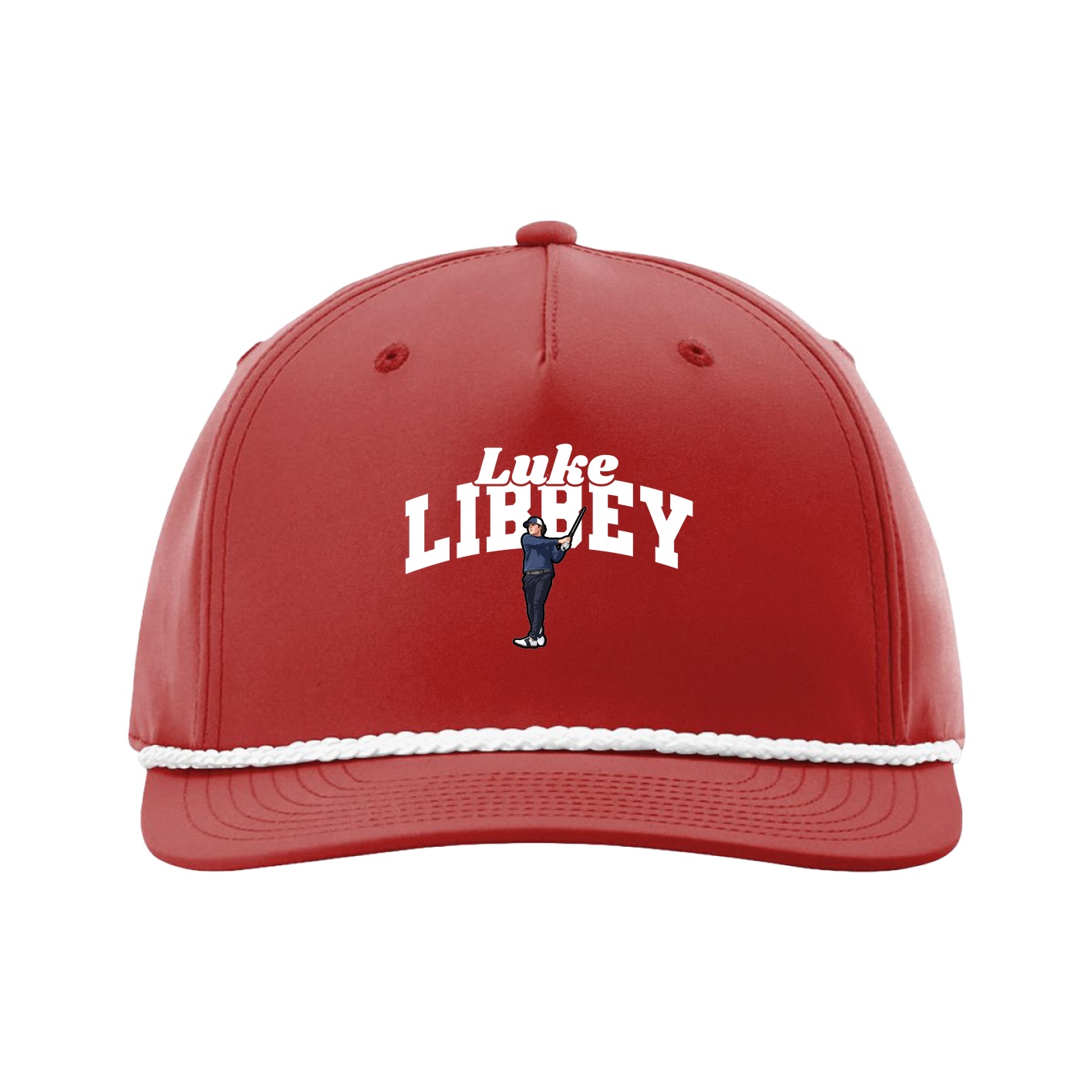 Five-Panel Classic Rope Cap — Signature Arch in Red