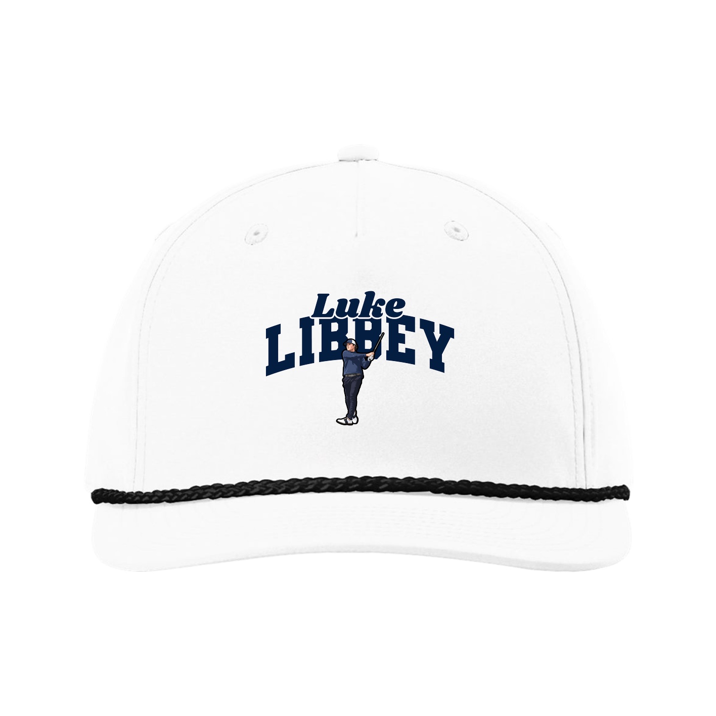 Five-Panel Classic Rope Cap — Signature Arch in White