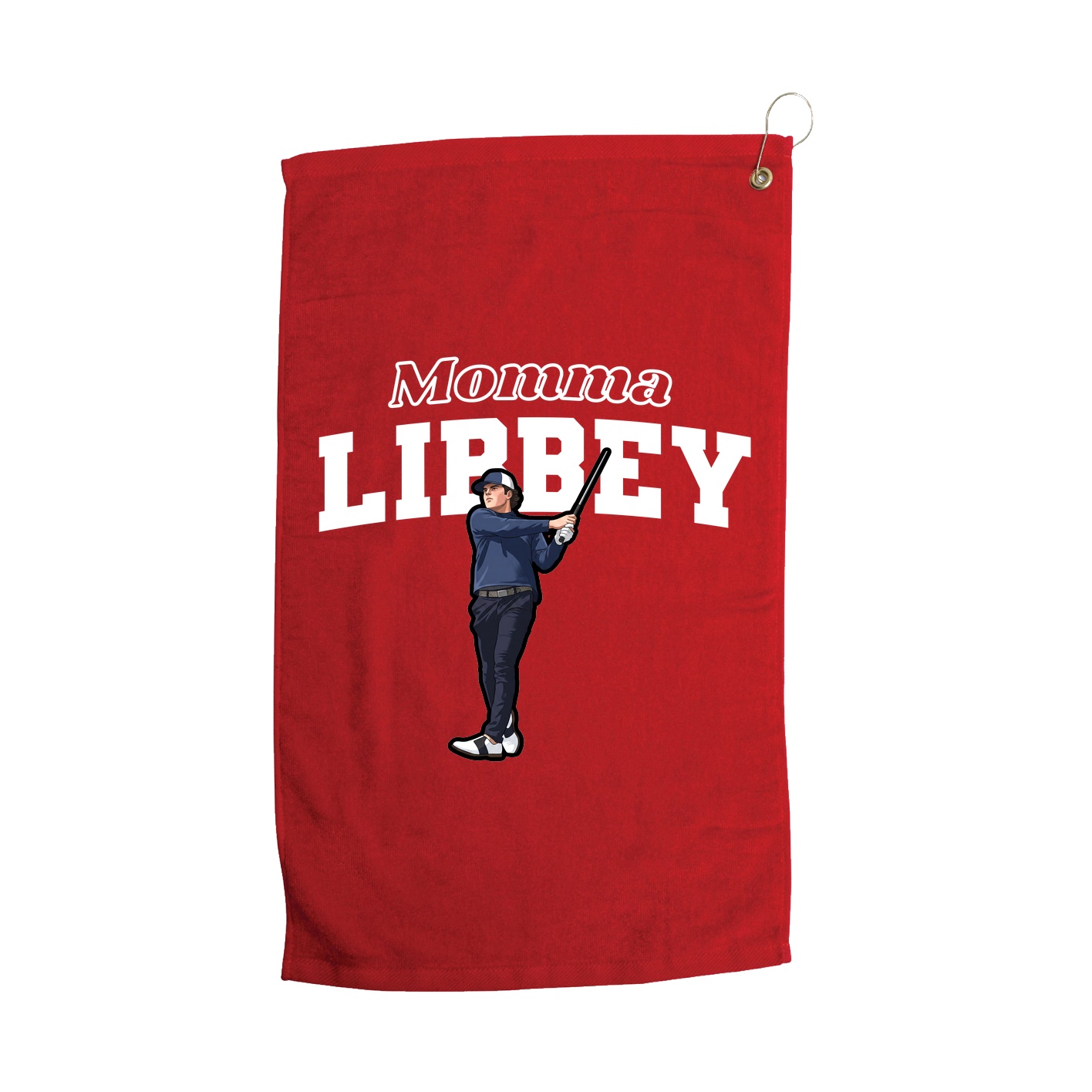 Golf Towel — Mothers Day Block in Red