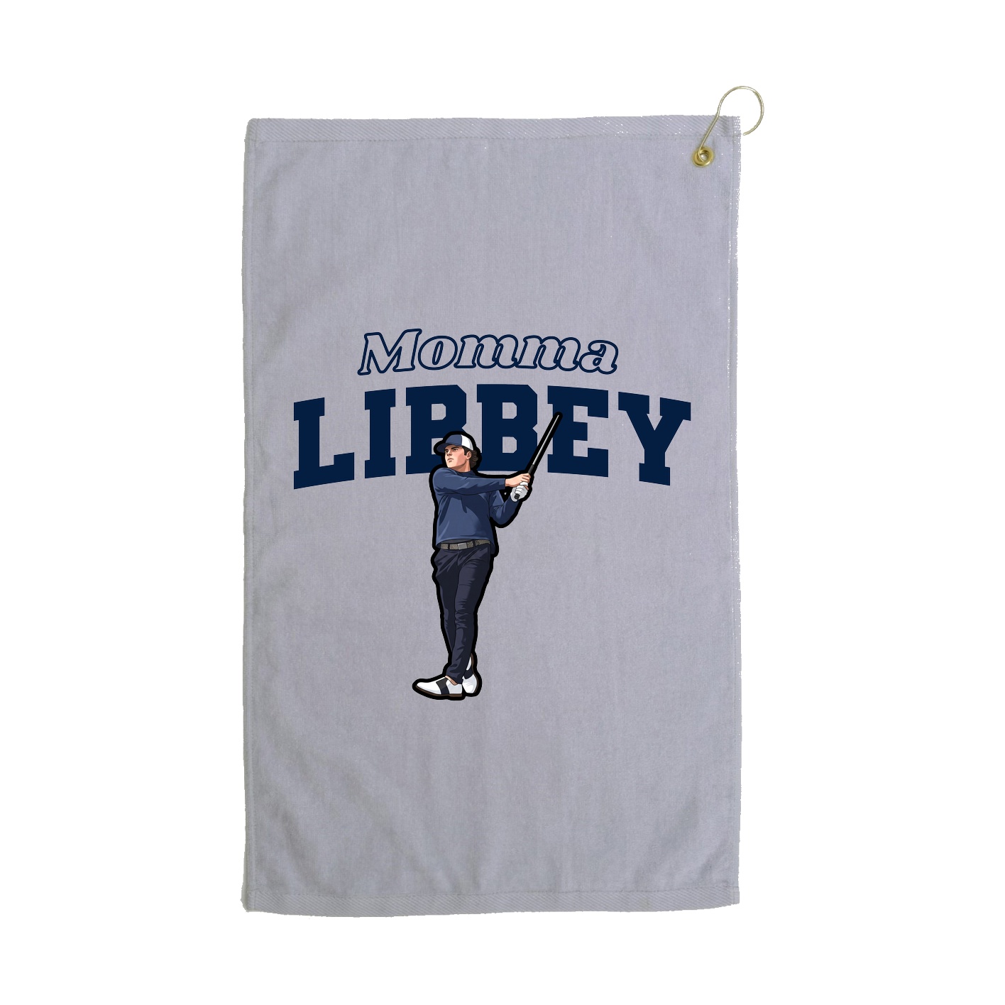 Golf Towel — Mothers Day Block in Grey