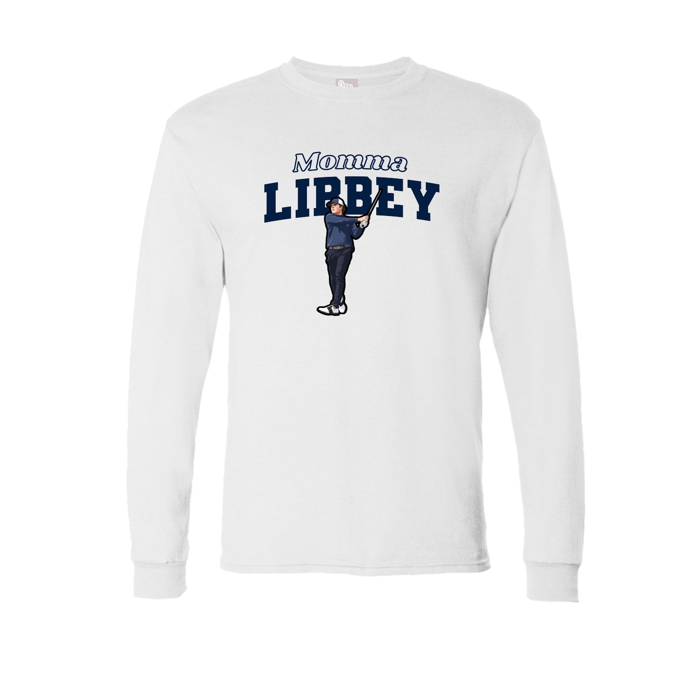 Long Sleeve Tee — Mothers Day Block in White