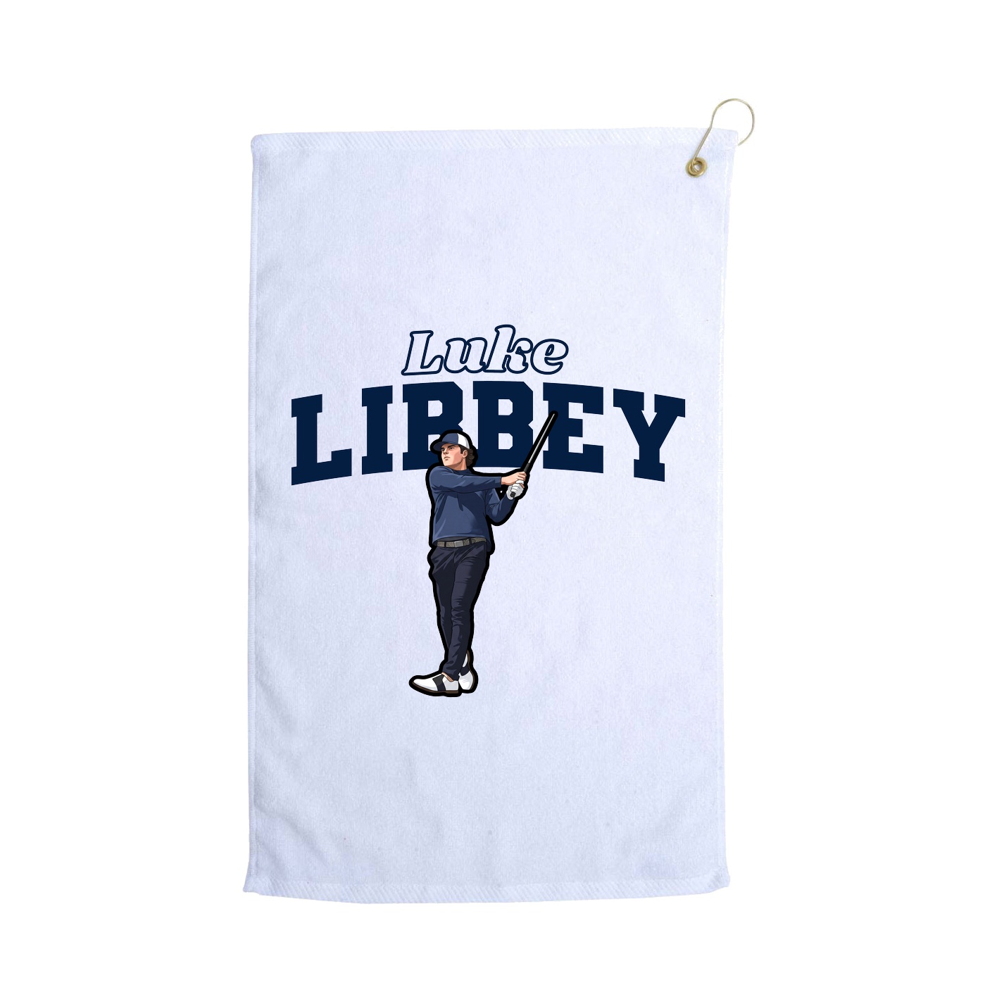 Golf Towel — Name Arch in White