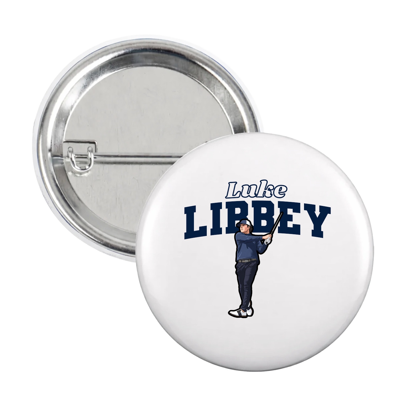 Game Day Button — Name Arch in White