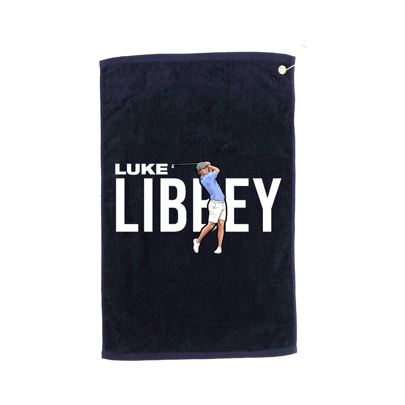 Golf Towel — Player Name in Navy