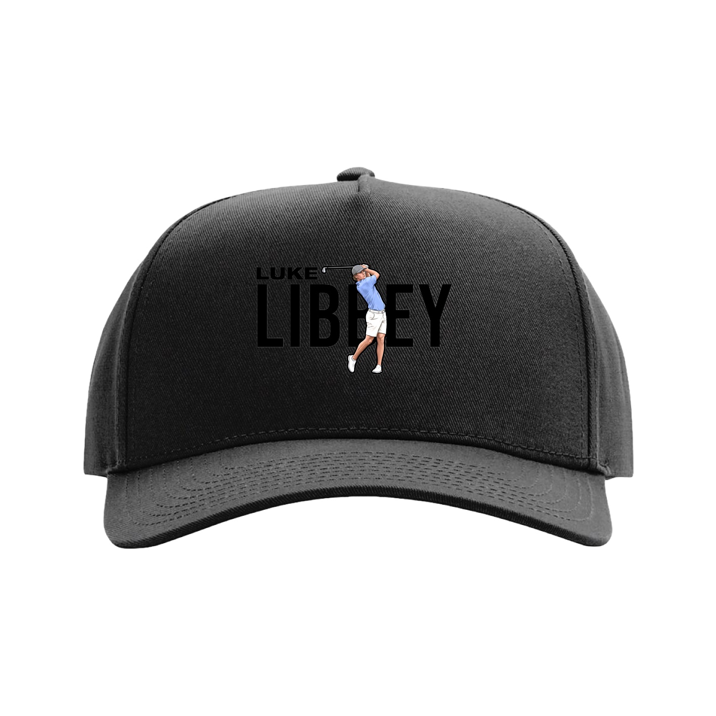 Full Fabric Five-Panel Champ Cap — Player Name in Black
