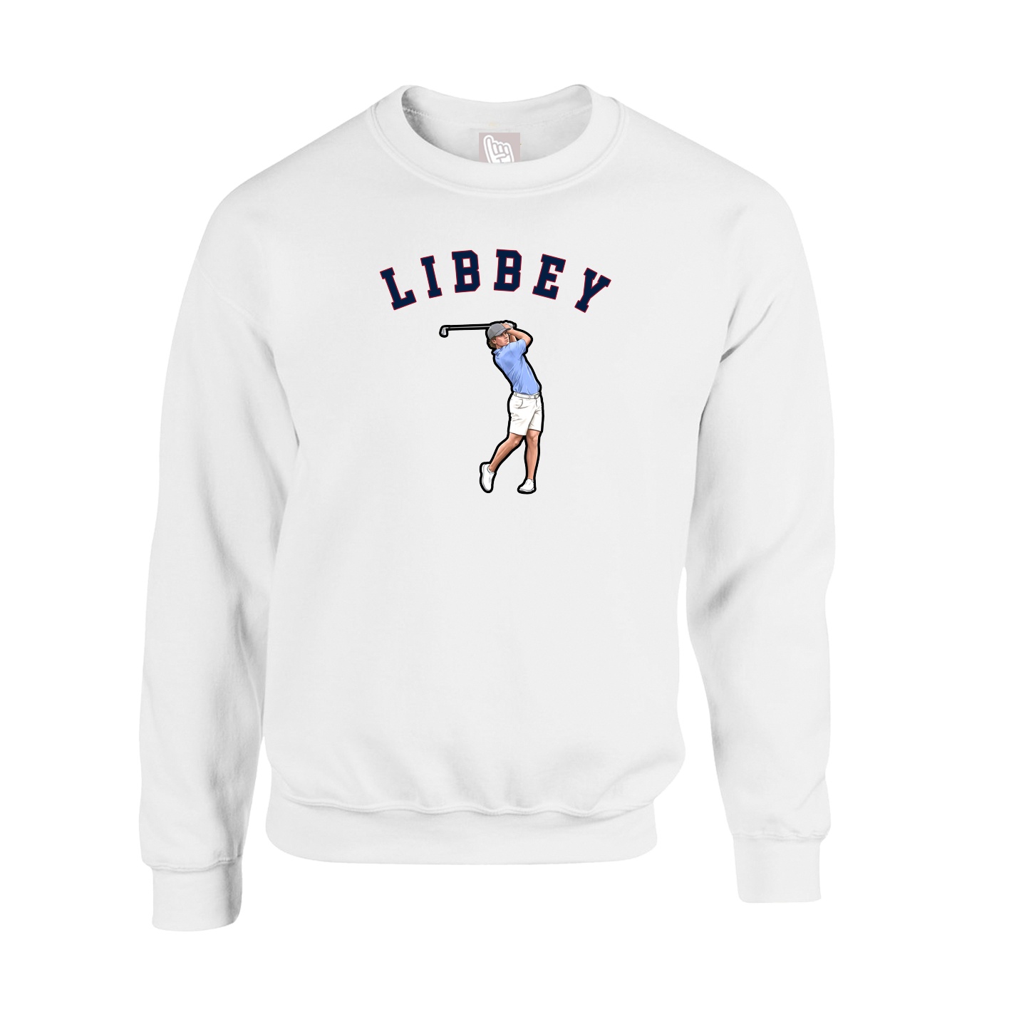 Fleece Crew — Shirsey Arch in White