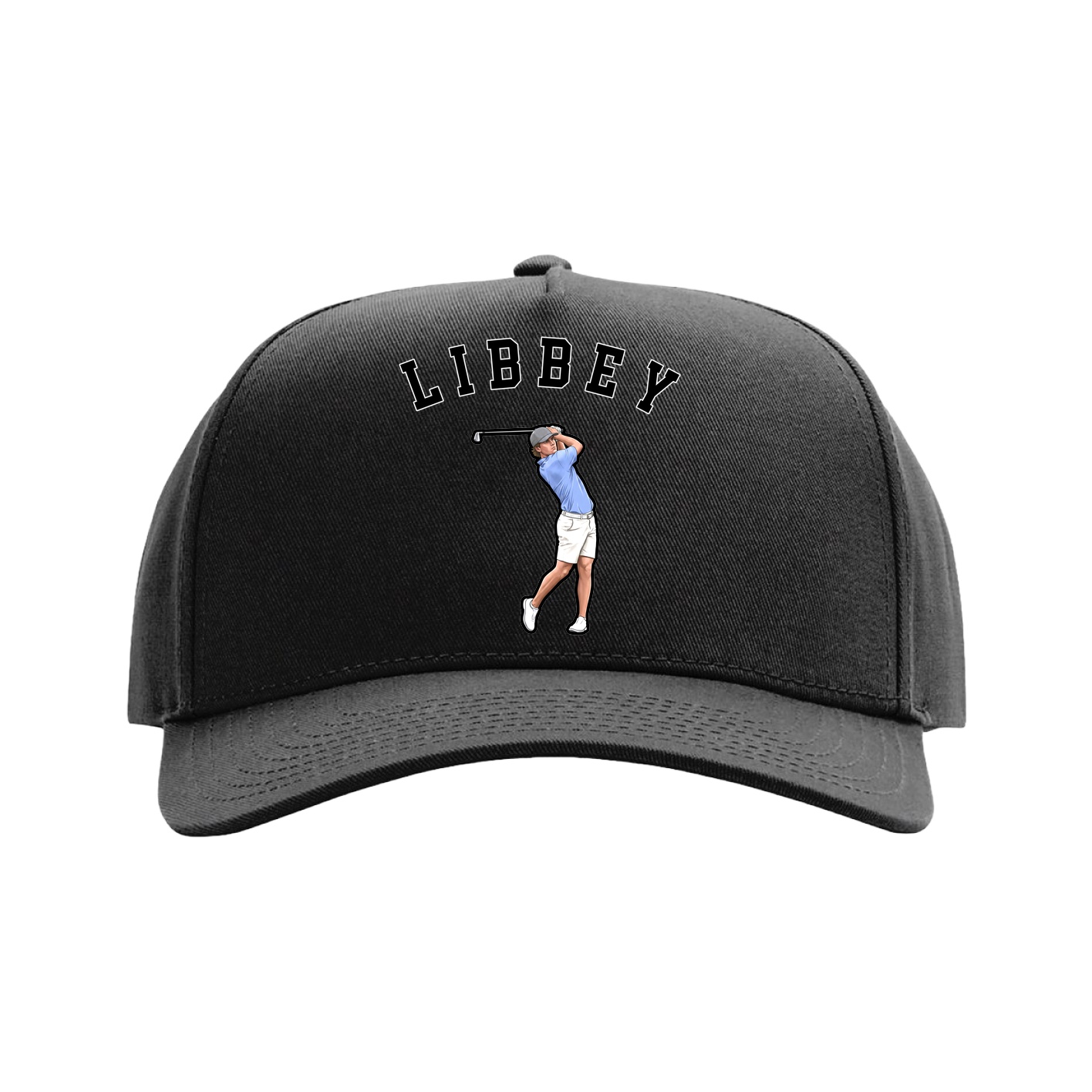 Full Fabric Five-Panel Champ Cap — Shirsey Arch in Black