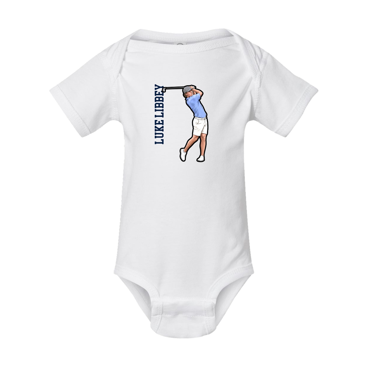 Baby Onesie — Name Vertical in White