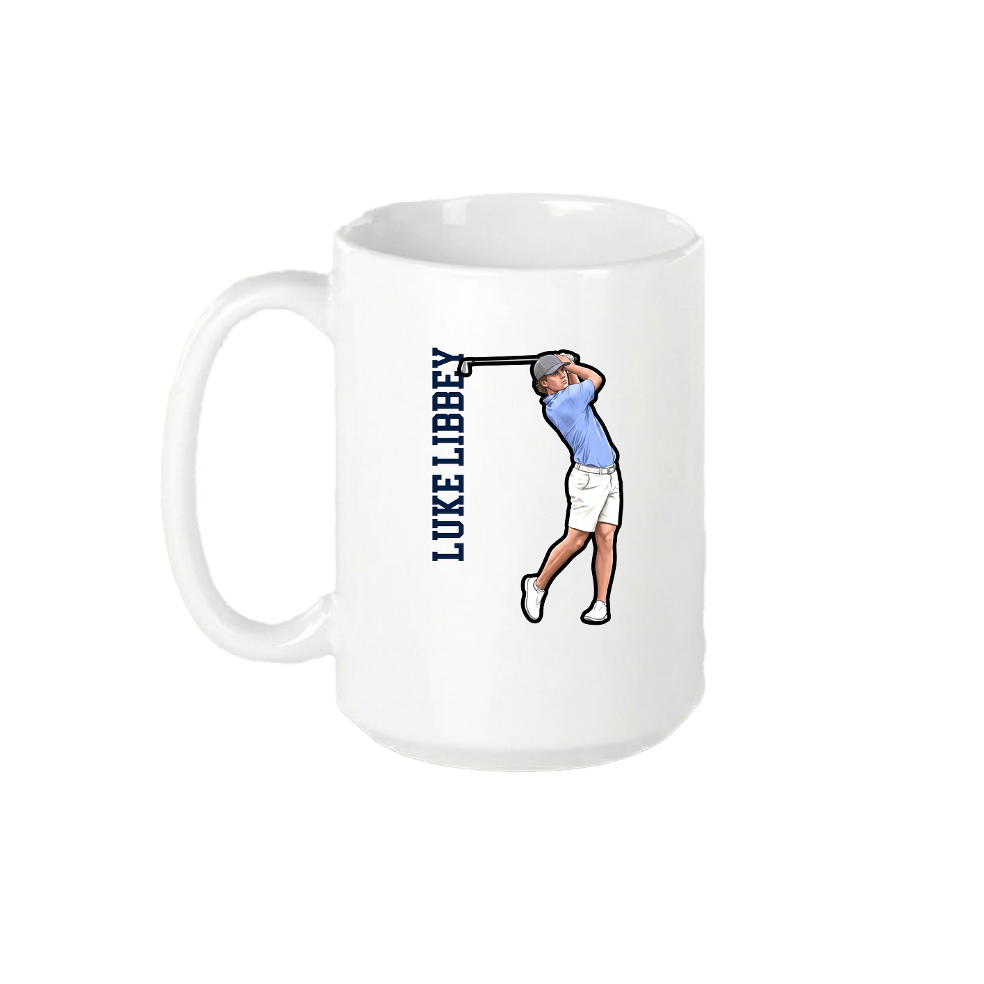 15oz Coffee Mug — Name Vertical in White