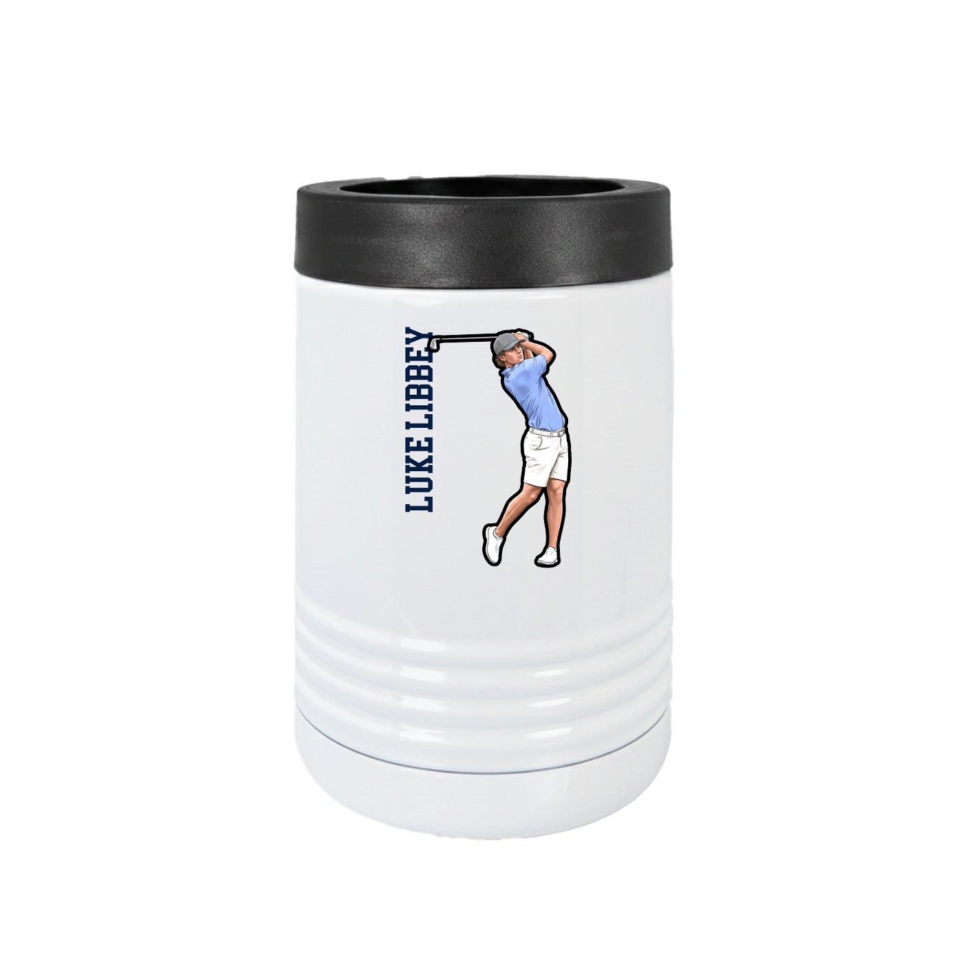 Beverage Holder — Name Vertical in White