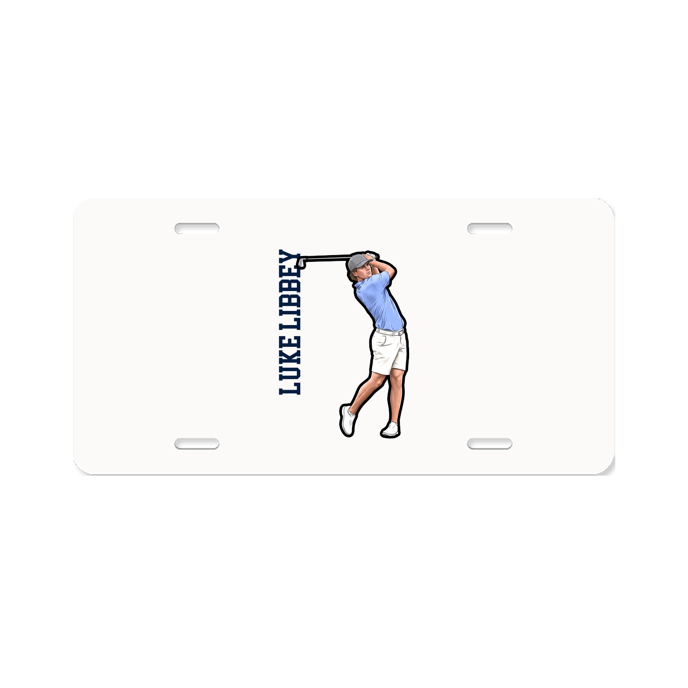 License Plate — Name Vertical in Classic