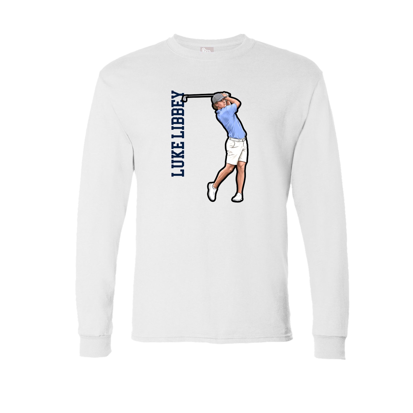 Long Sleeve Tee — Name Vertical in White
