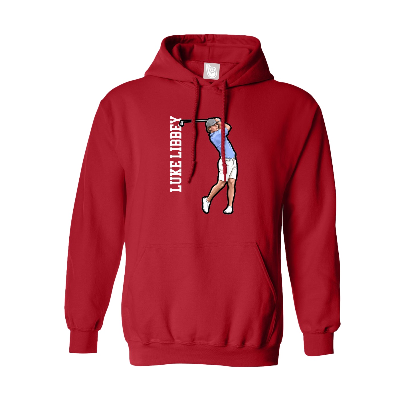 Hoodie — Name Vertical in Red