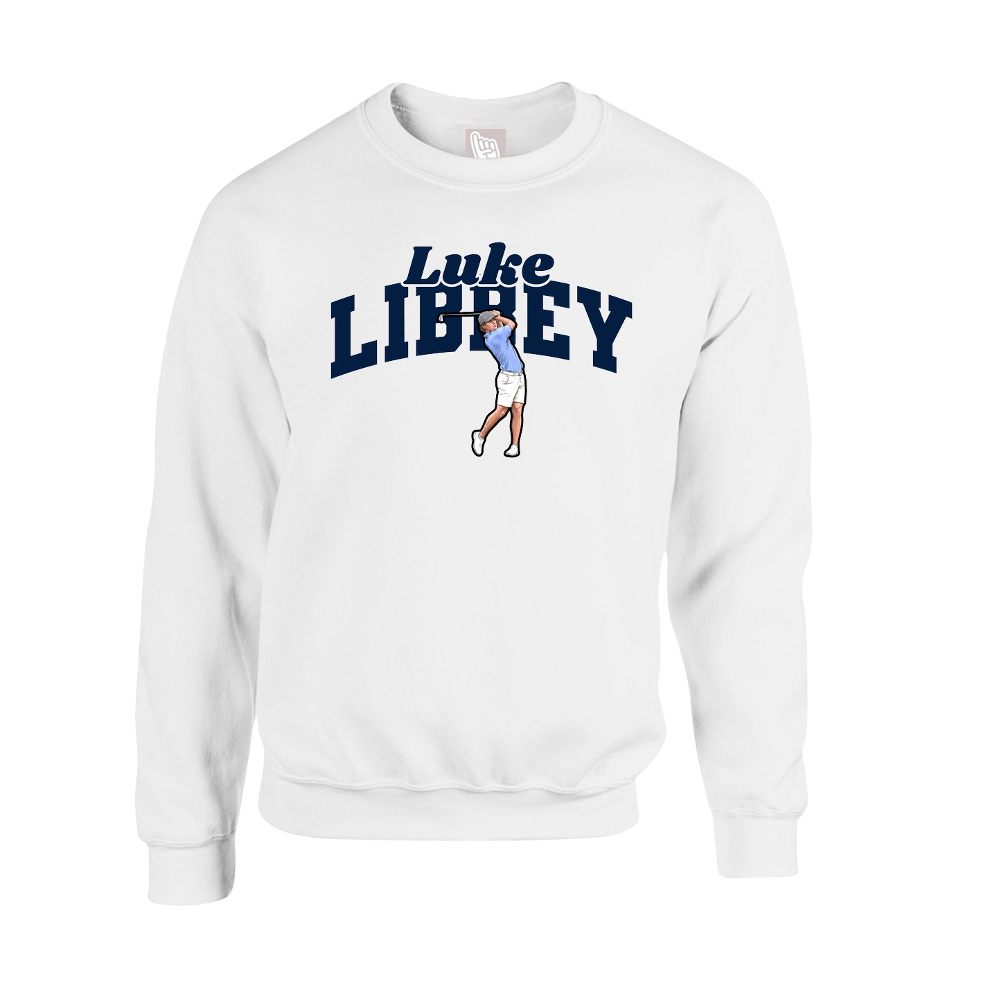 Fleece Crew — Signature Arch in White