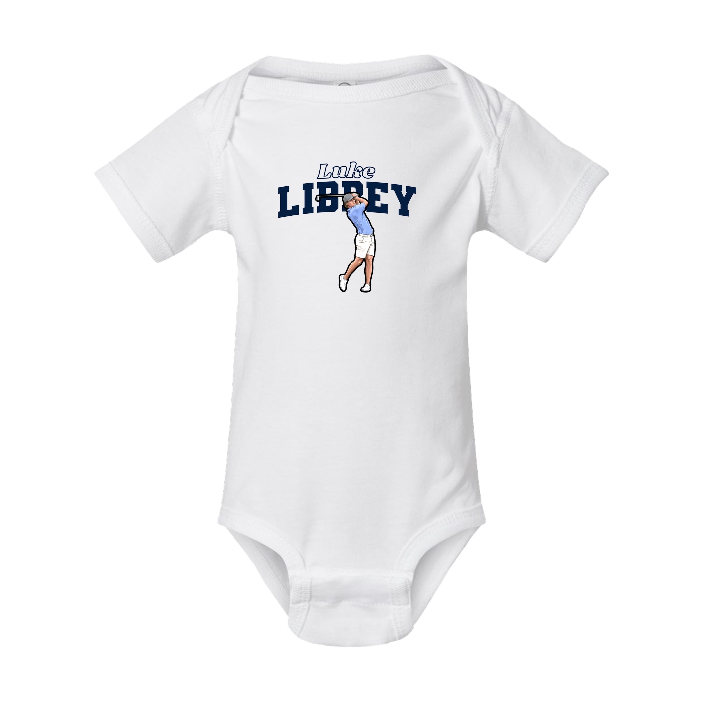 Baby Onesie — Name Arch in White