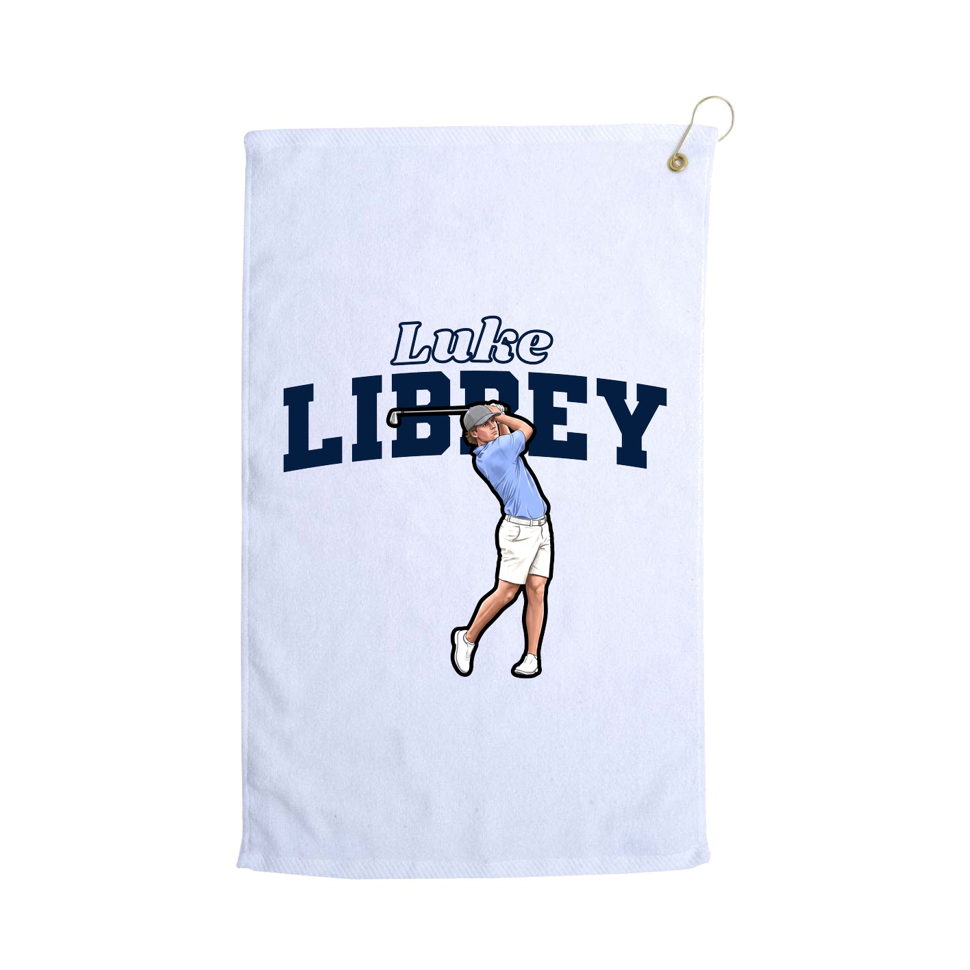 Golf Towel — Name Arch in White