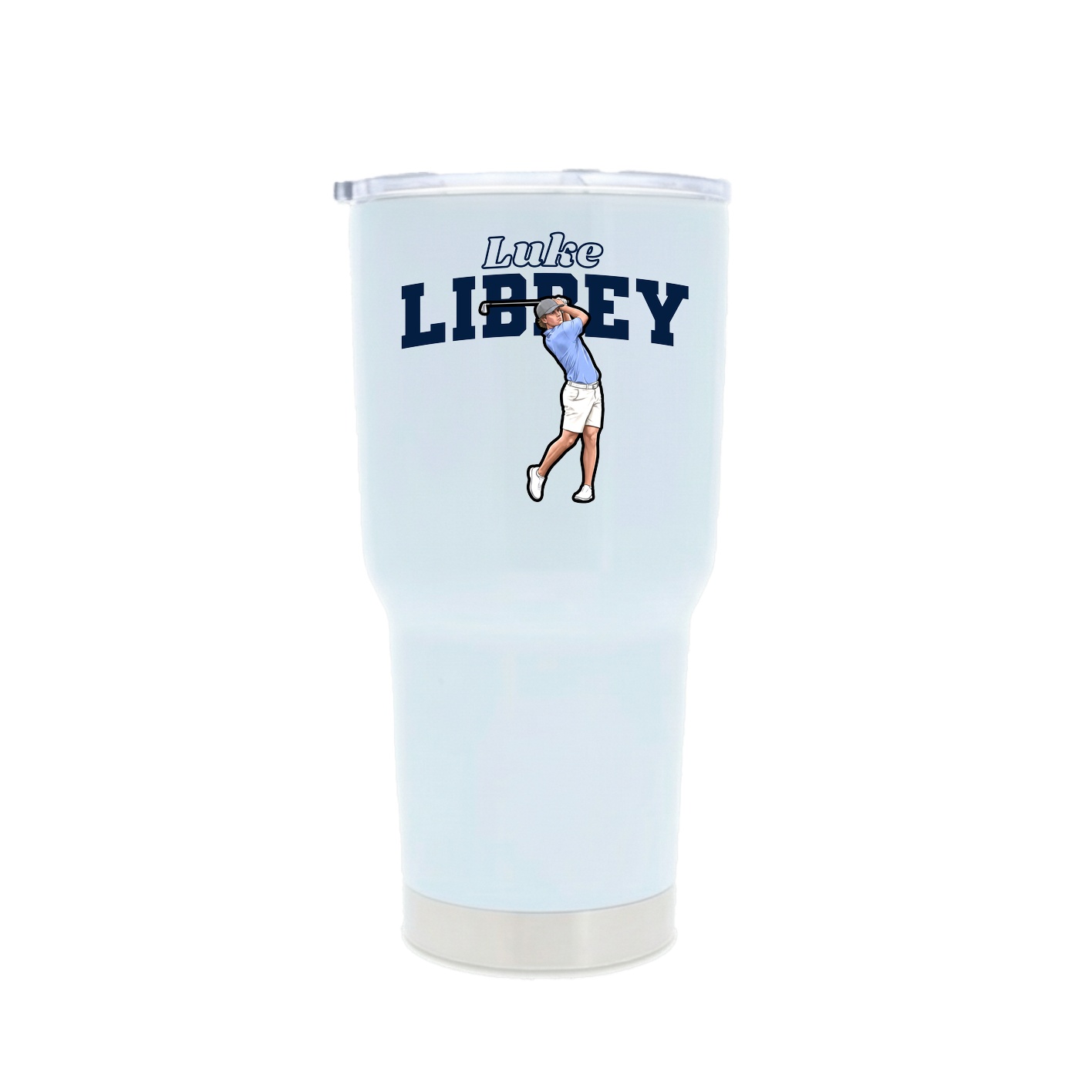 30oz Stainless Steel Tumbler — Name Arch in White