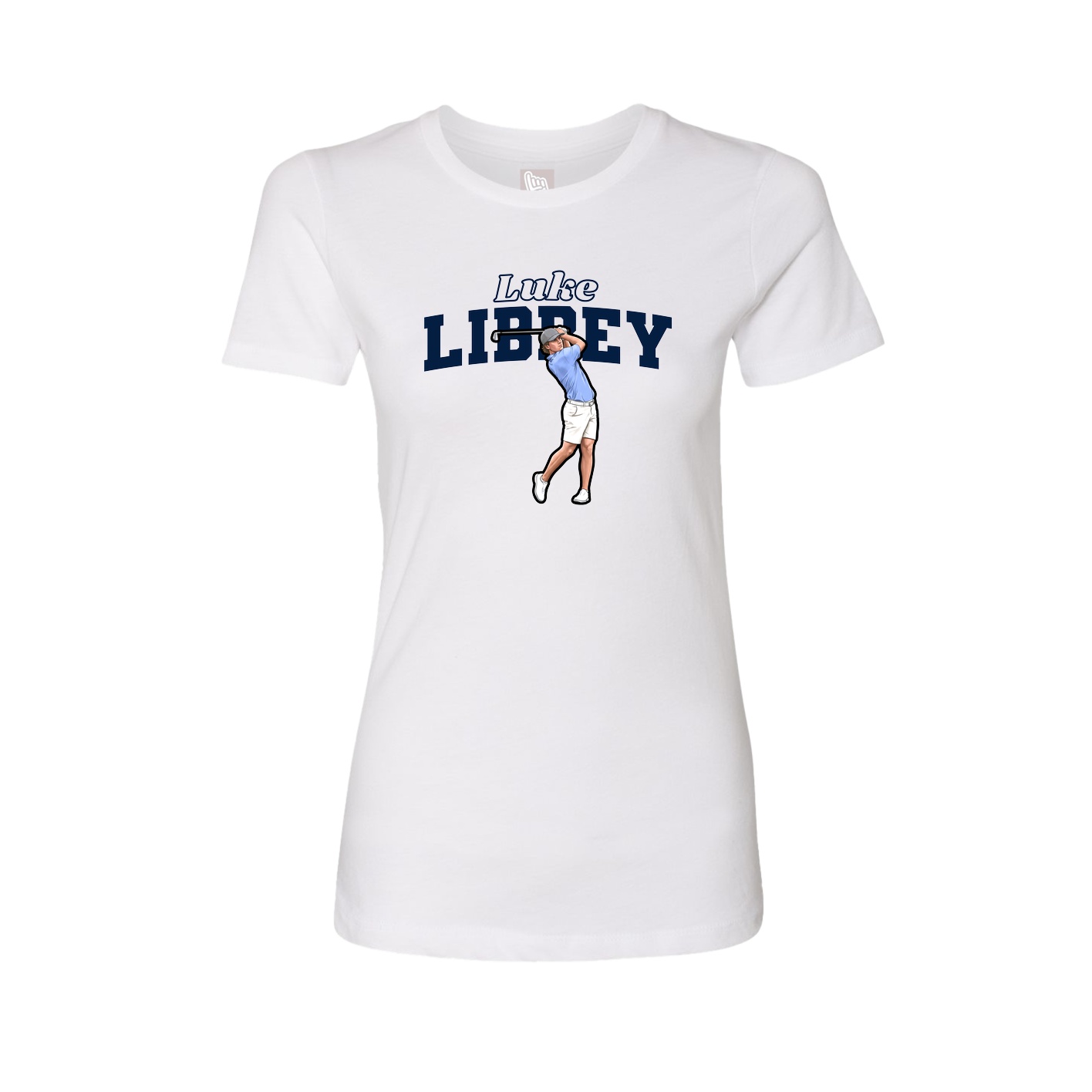Womens Tee — Name Arch in White