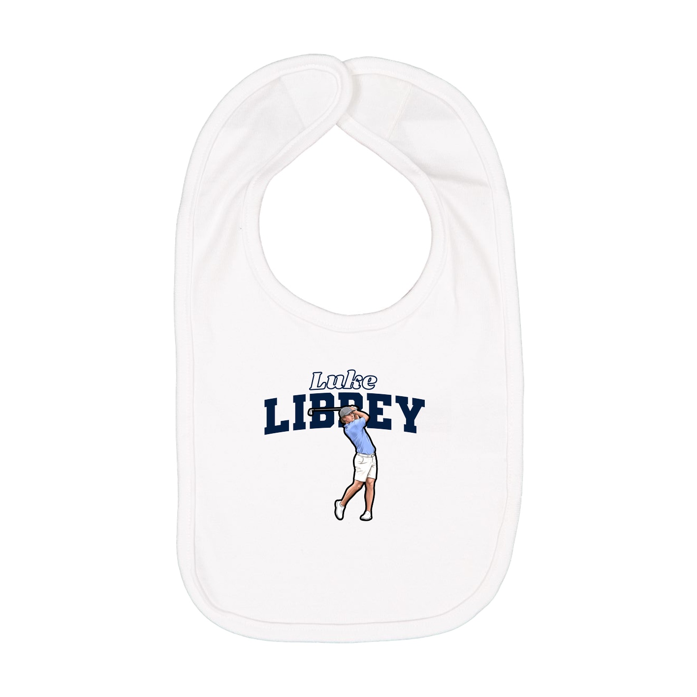 Infant Bib — Name Arch in White
