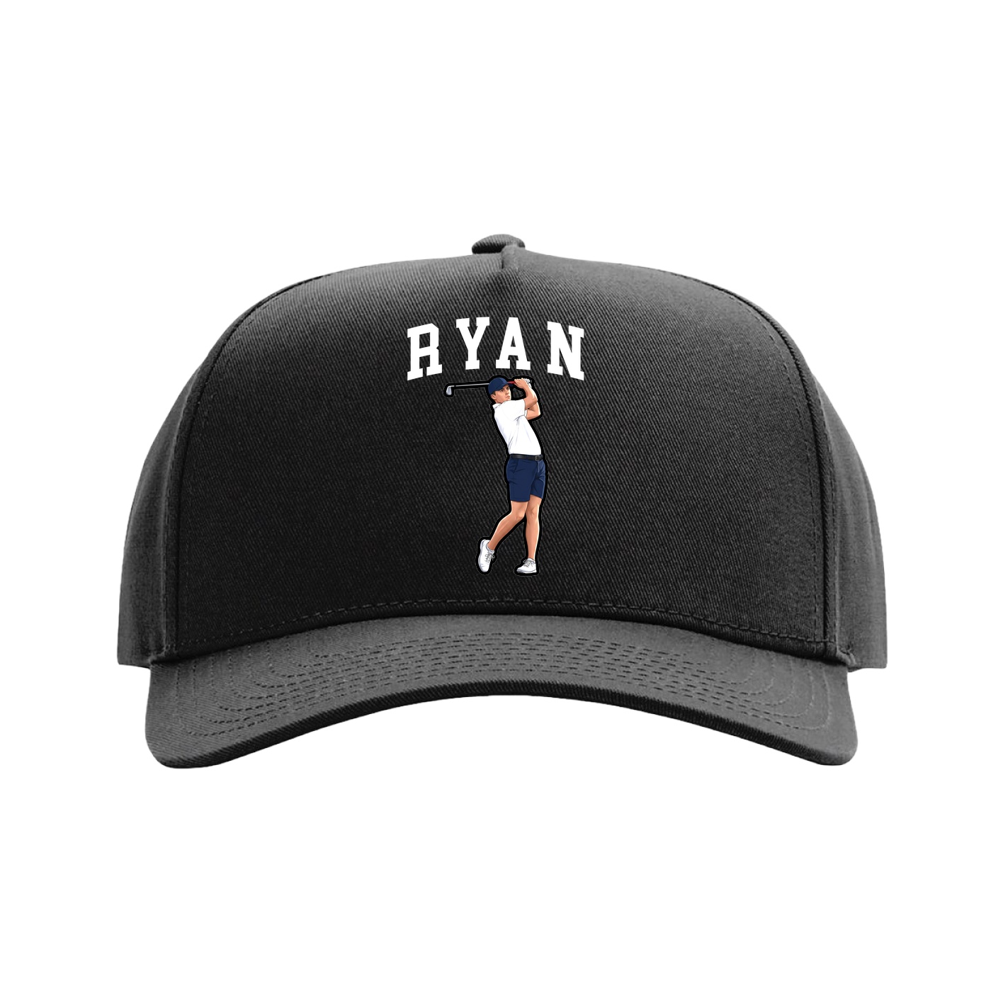 Full Fabric Five-Panel Champ Cap — Shirsey in Black