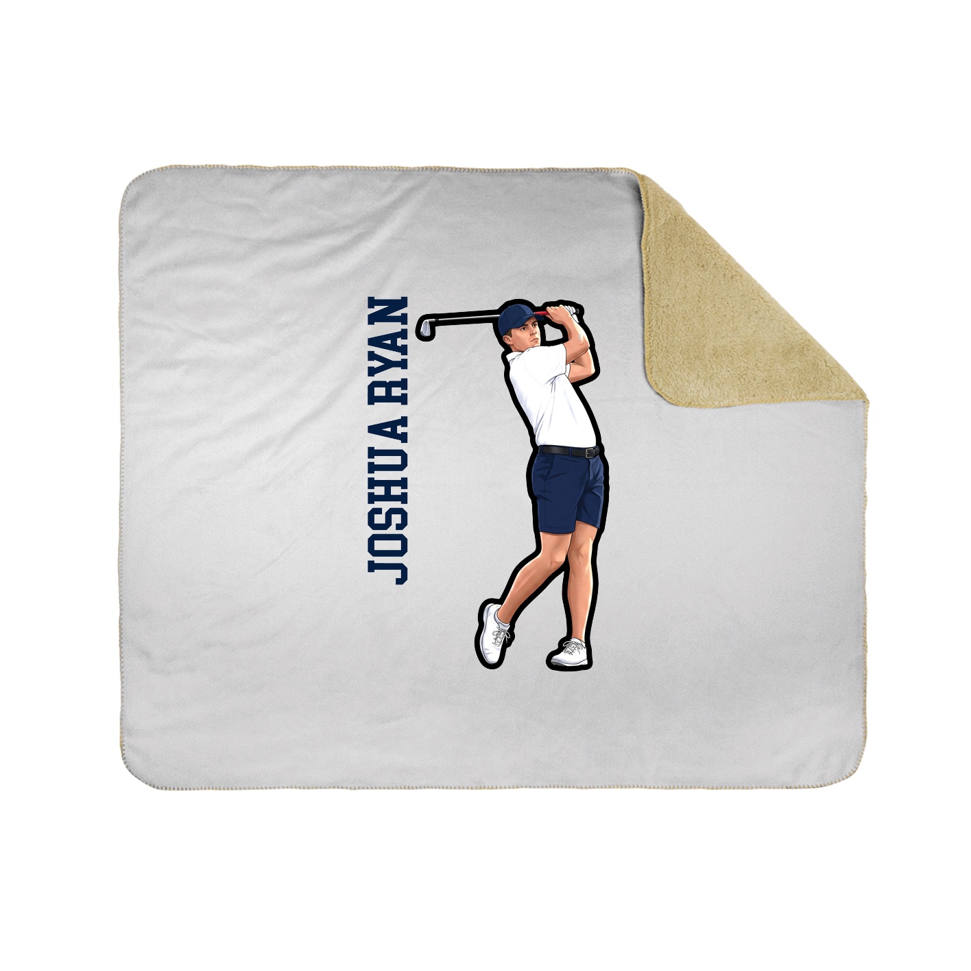 Throw Blanket — Name Vertical in White