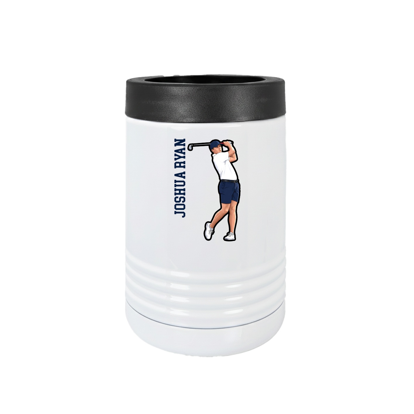 Beverage Holder — Name Vertical in White
