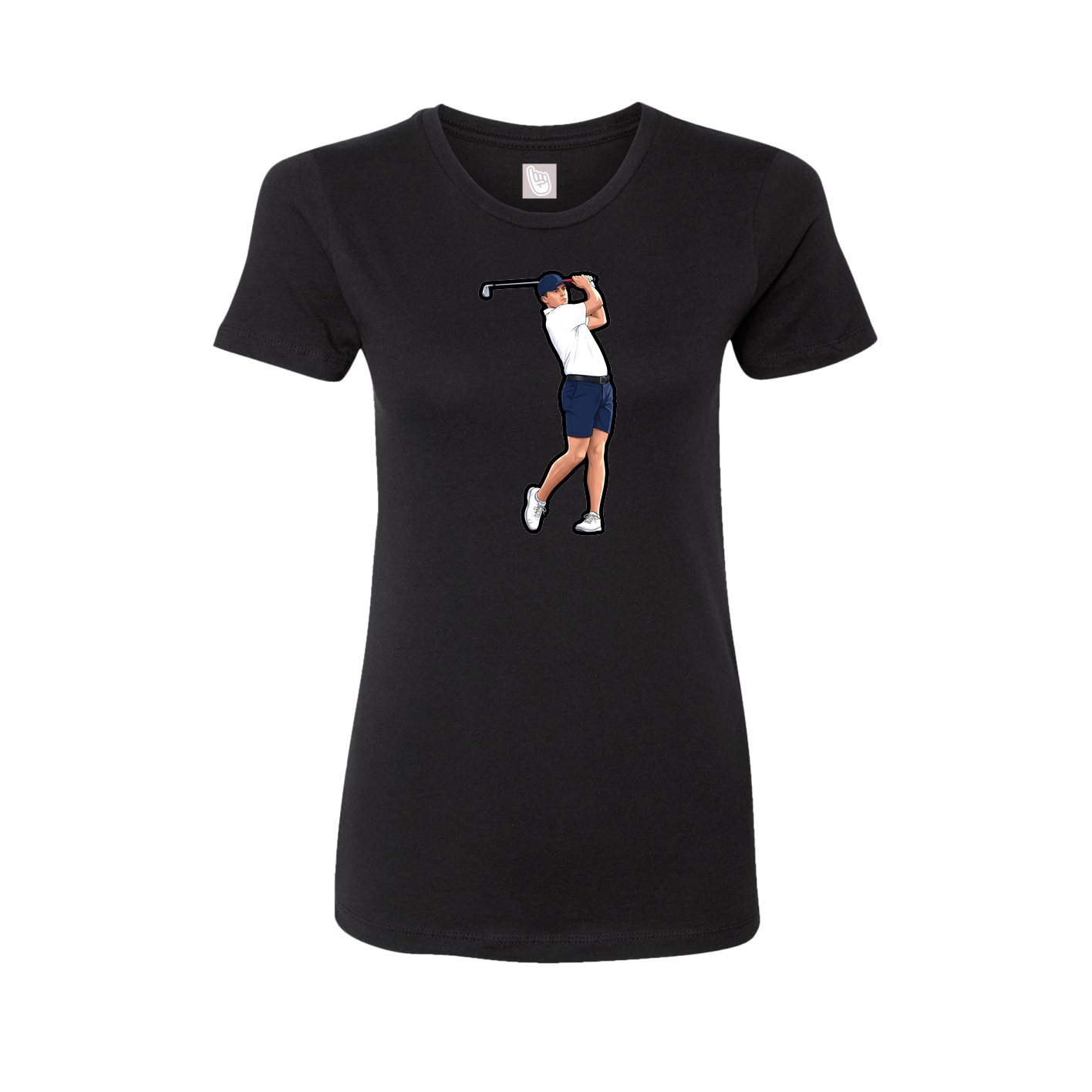 Womens Tee — Name Vertical in Black