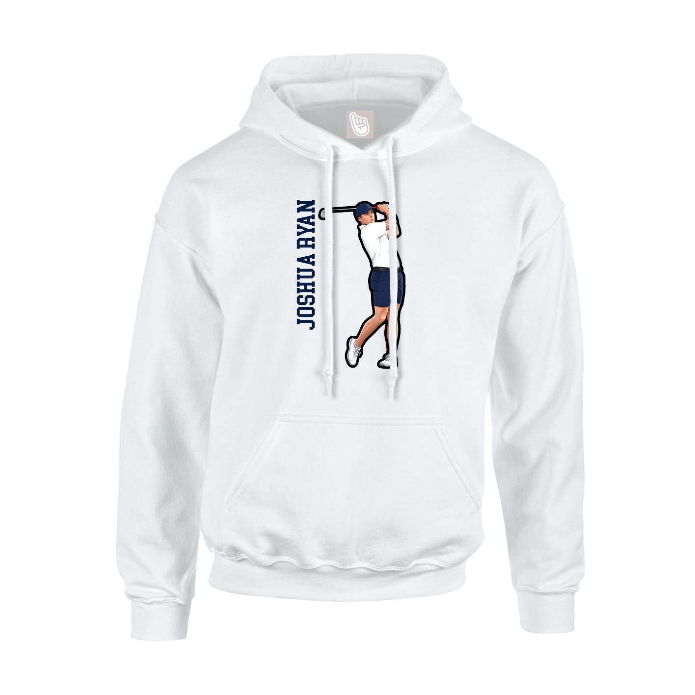 Hoodie — Name Vertical in White