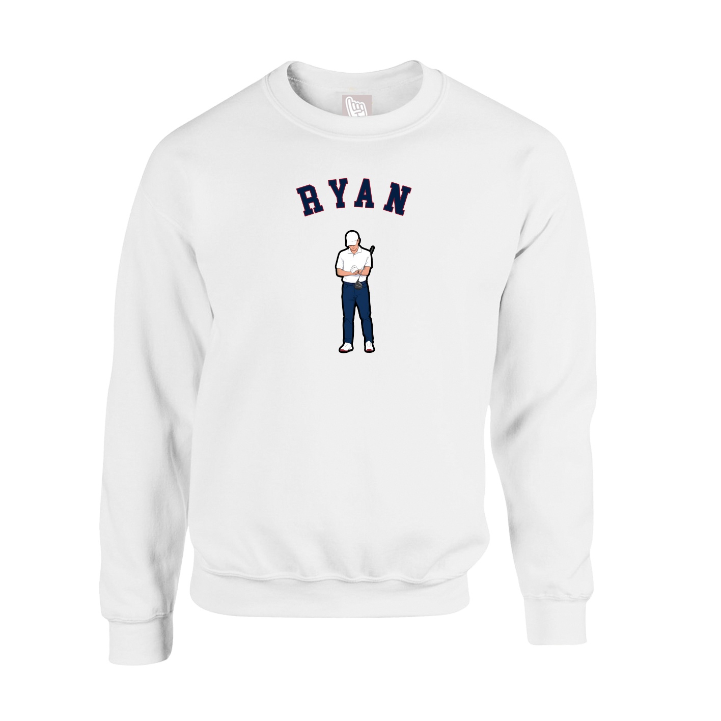 Fleece Crew — Shirsey Arch in White