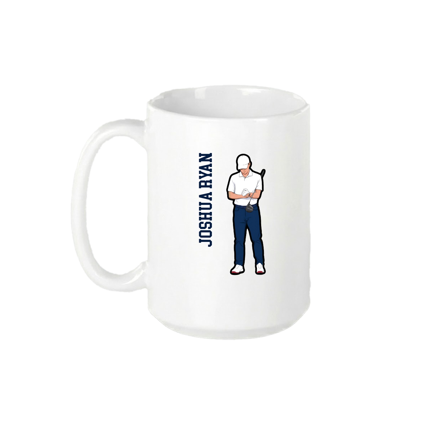 15oz Coffee Mug — Name Vertical in White