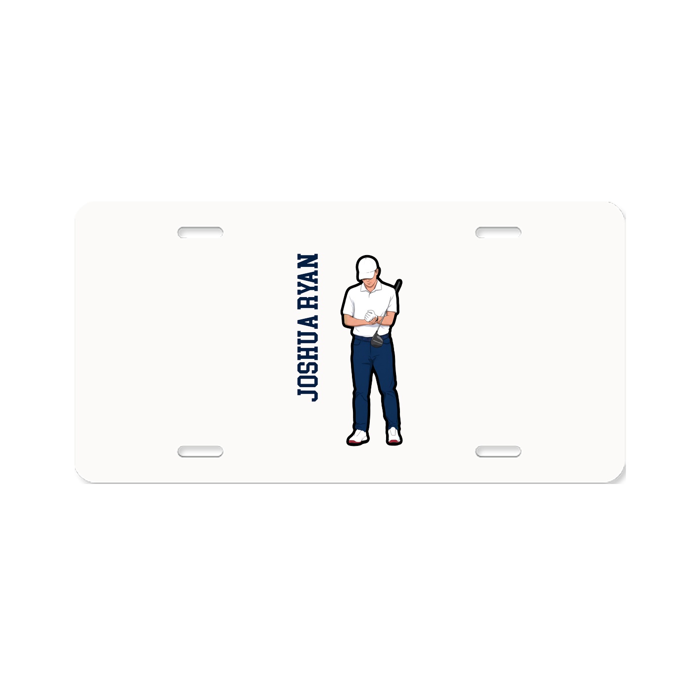 License Plate — Name Vertical in Classic