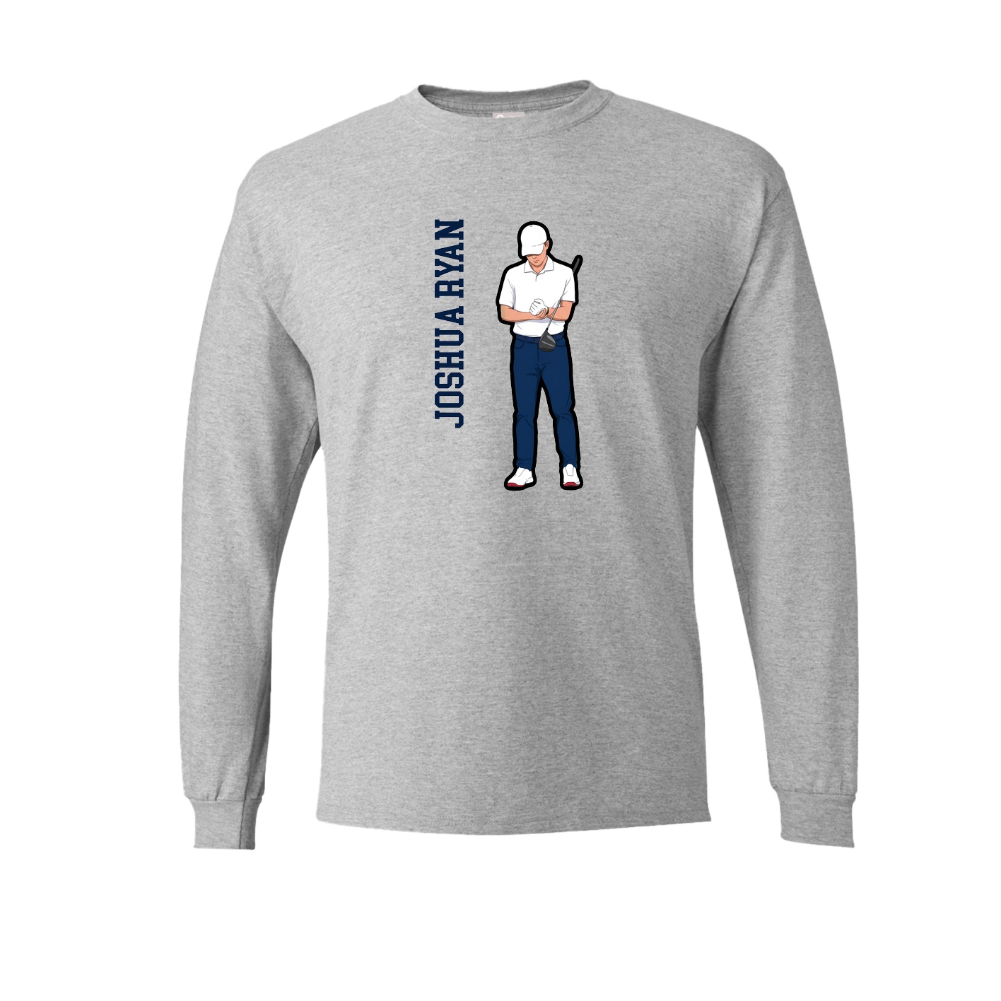 Long Sleeve Tee — Name Vertical in Grey