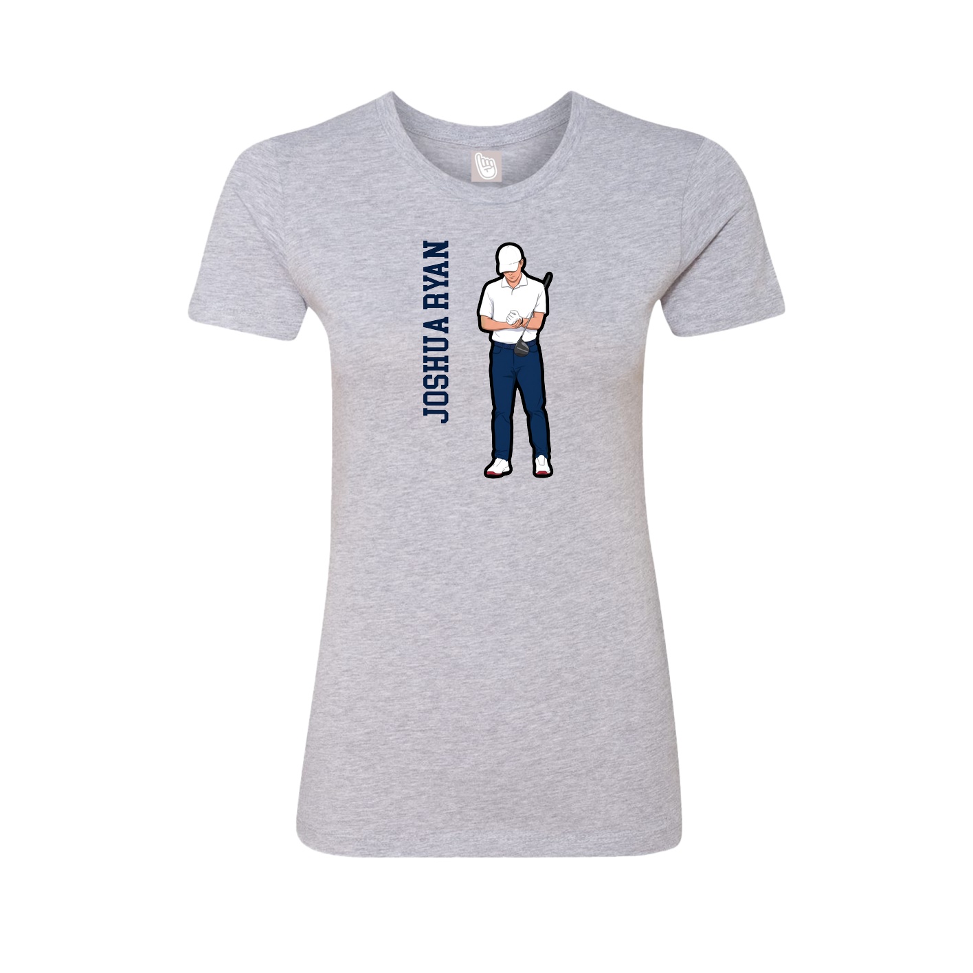 Womens Tee — Name Vertical in Grey