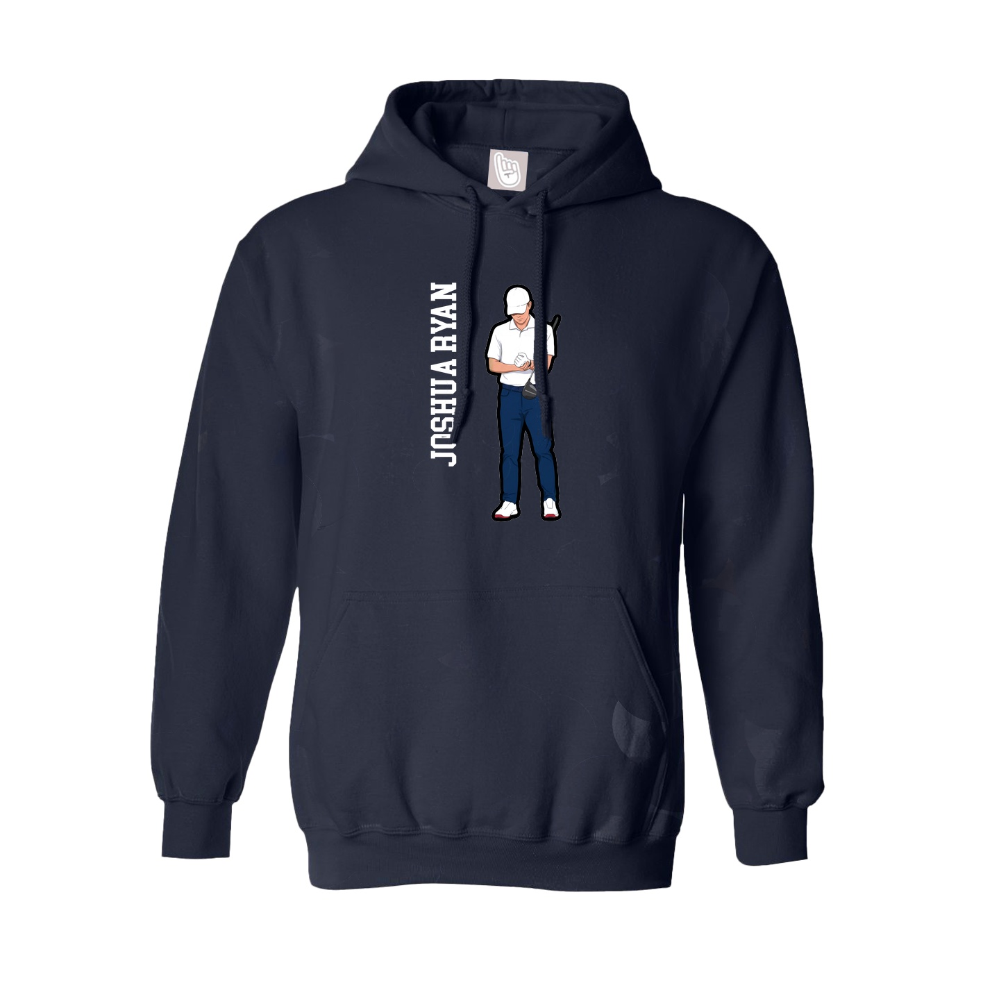 Hoodie — Name Vertical in Navy