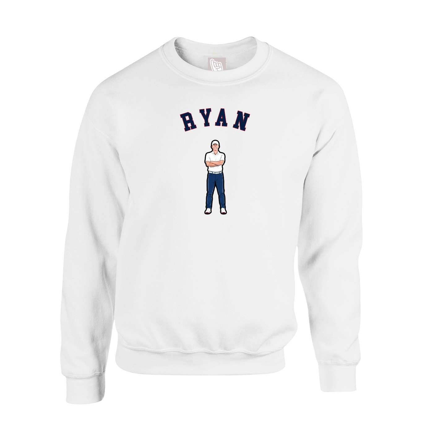 Fleece Crew — Shirsey Arch in White