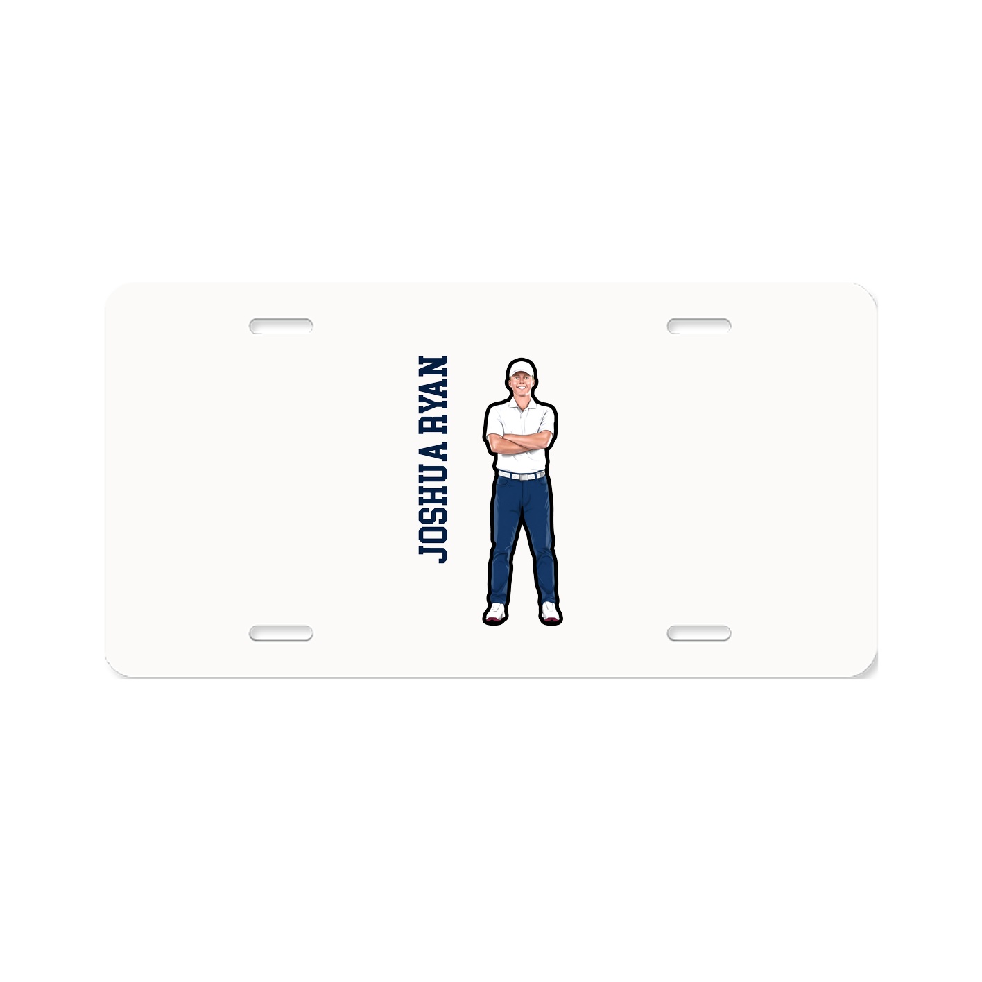 License Plate — Name Vertical in Classic