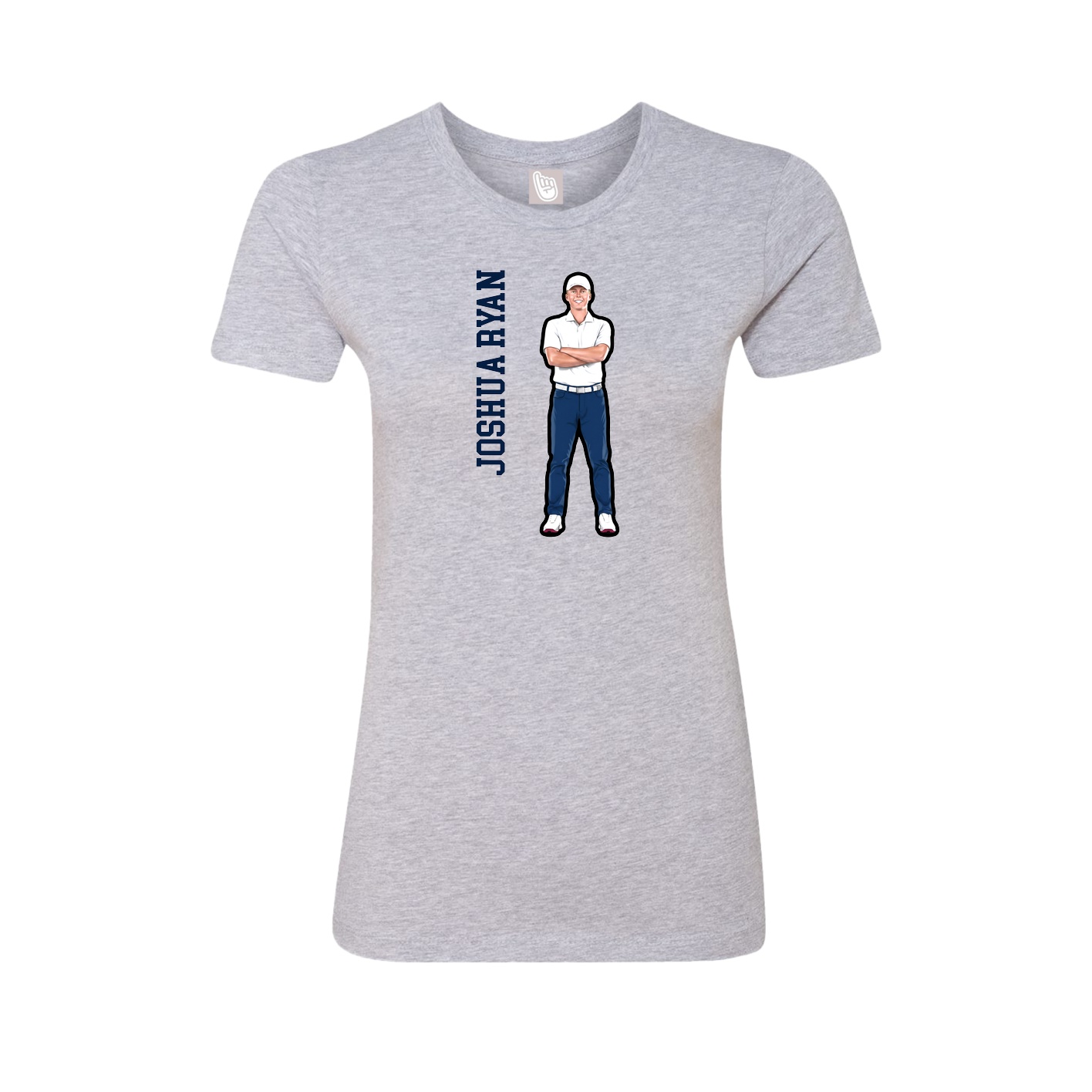 Womens Tee — Name Vertical in Grey