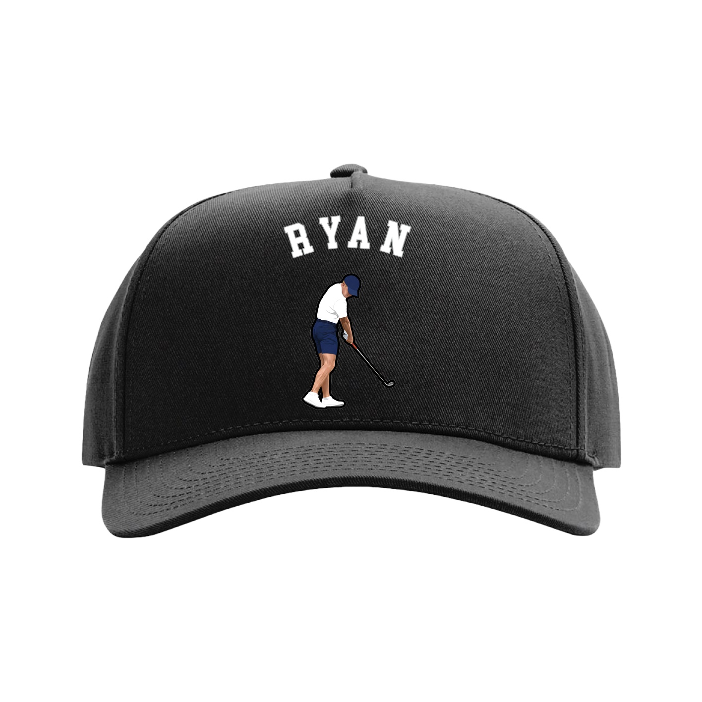 Full Fabric Five-Panel Champ Cap — Shirsey Arch in Black