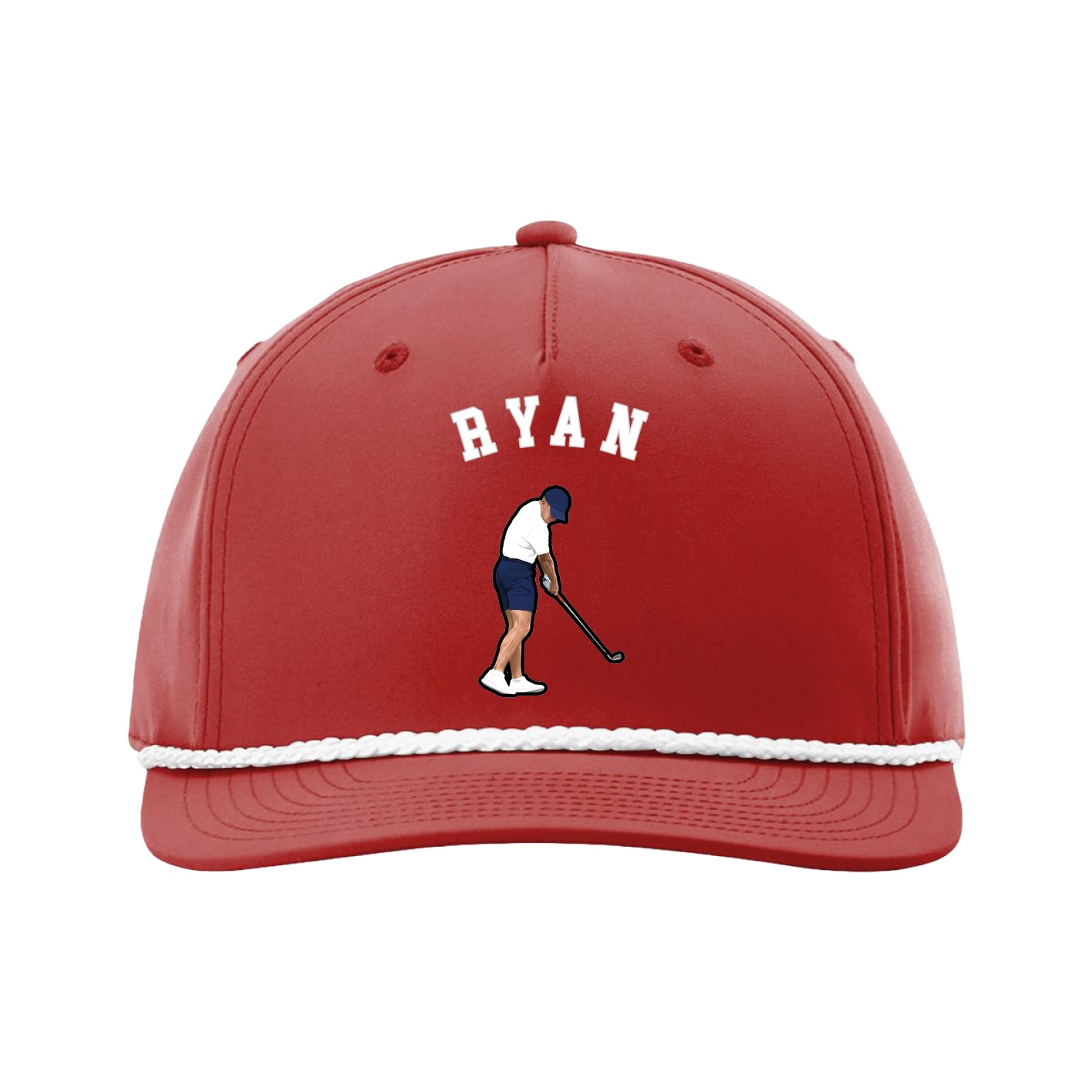 Five-Panel Classic Rope Cap — Shirsey Arch in Red